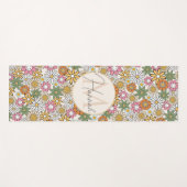 Boho Daisy Flowers 70s Groovy Floral Yogamat (Voorkant (horizontaal))