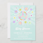 Boho Daisy Girl Baby shower Invitation (Devant)