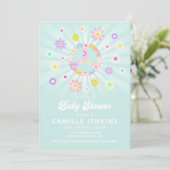 Boho Daisy Girl Baby shower Invitation (Debout devant)