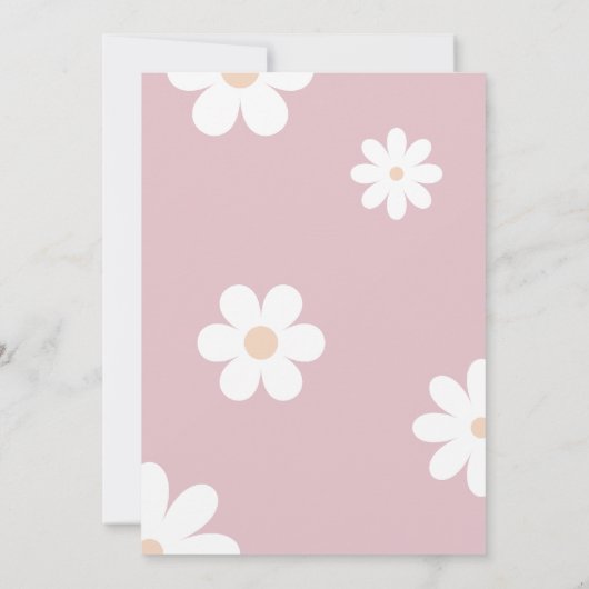 Boho Daisy Invitation du deuxième anniversaire (Dos)