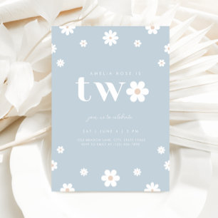 Boho Daisy Invitation du deuxième anniversaire