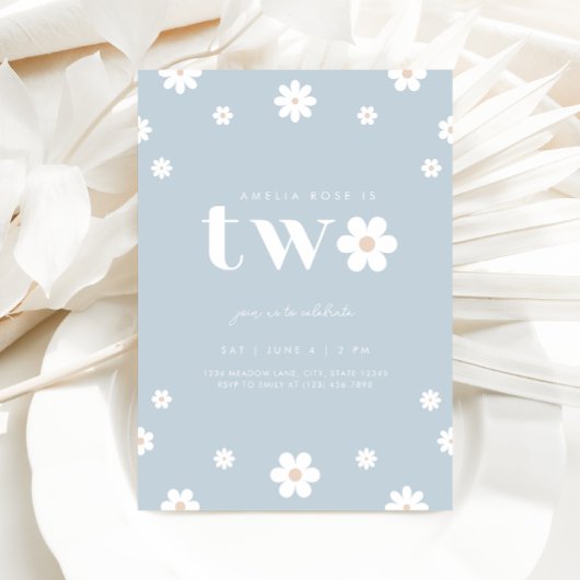 Boho Daisy Invitation du deuxième anniversaire