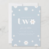 Boho Daisy Invitation du deuxième anniversaire (Devant)
