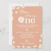 Boho Daisy Invitation pour le premier anniversaire (Devant)