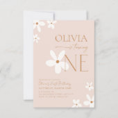 Boho Daisy Invitation pour le premier anniversaire (Devant)