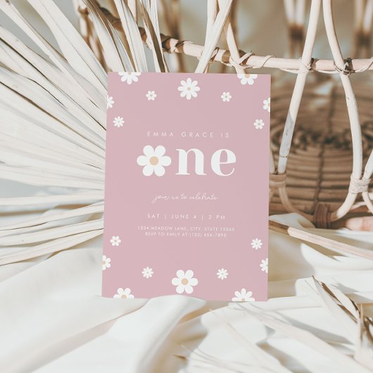 Boho Daisy Invitation pour le premier anniversaire