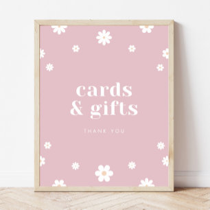 Boho Daisy Kaarten & Gifts Verjaardagsfeestje teke Poster