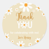 Boho Daisy Light 1e Verjaardag Dank u Labels (Voorkant)