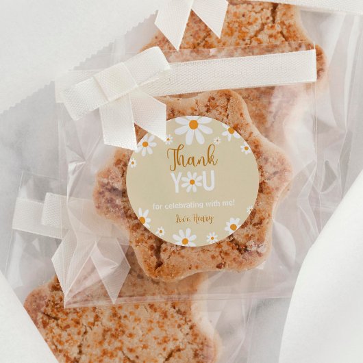 Boho Daisy Light 1e Verjaardag Dank u Labels