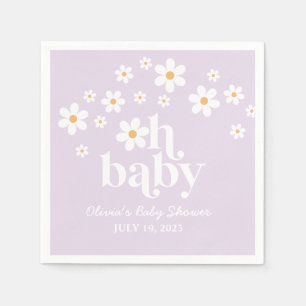 boho Daisy lila Baby shower Servet