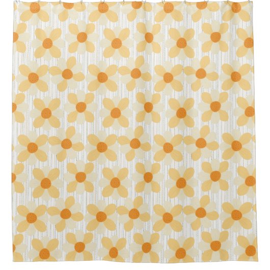 Boho Daisy Pluie Douche rideau (Devant)