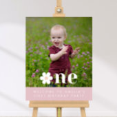 Boho Daisy Premier anniversaire Affiche de bienven