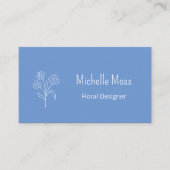 Boho Daisy QR code Blauw Bloemen Designer Visitekaartje (Voorkant)