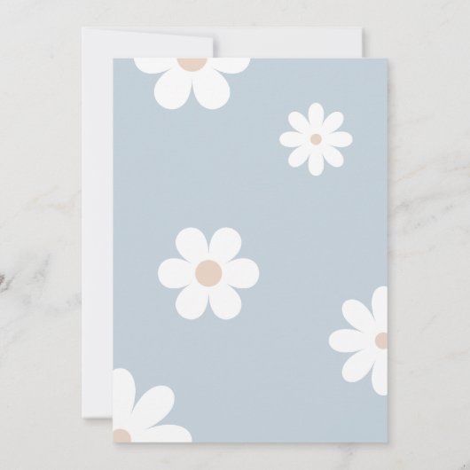 Boho Daisy Quatrième invitation à l'anniversaire (Dos)