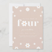 Boho Daisy Quatrième invitation à l'anniversaire (Devant)