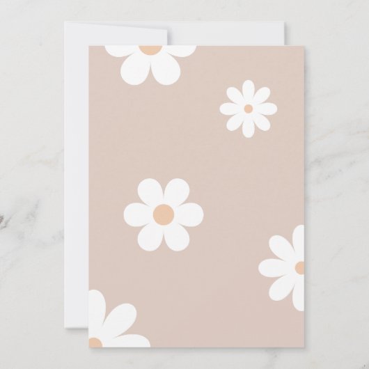 Boho Daisy Quatrième invitation à l'anniversaire (Dos)