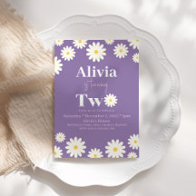 Boho Daisy Twee Bloemen Paarse Bohemen 2e Verjaard