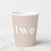 Boho Daisy Tweede Verjaardagsfeestje Papieren Beke Papieren Bekers (Voorkant)