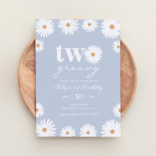 Boho Daisy Two Groovy 2e verjaardag Kaart