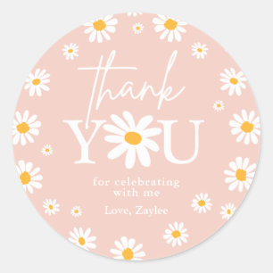 Boho Daisy Two Wild 2e verjaardag Favors Ronde Sticker
