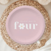 Boho Daisy Vierde Verjaardag Papier Borden Papieren Bordje