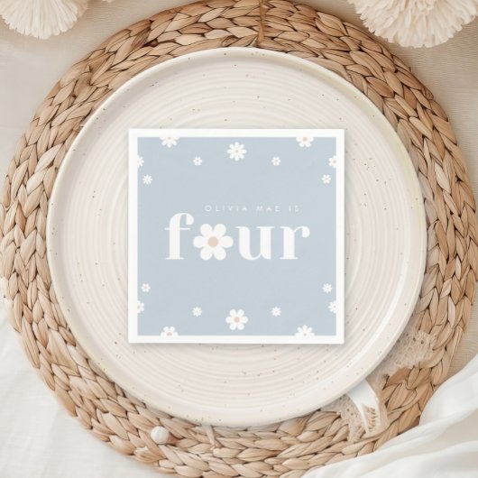 Boho Daisy Vierde Verjaardags Servet