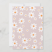 Boho Daisy Wild Een 1e Verjaardag uitnodiging (Achterkant)