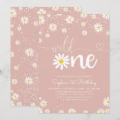 Boho Daisy Wild op een dag van geboorte Kaart (Voorkant / Achterkant)