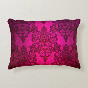 Boho Damask Diep Glanzend Roze Victoriaanse Stijl Accent Kussen