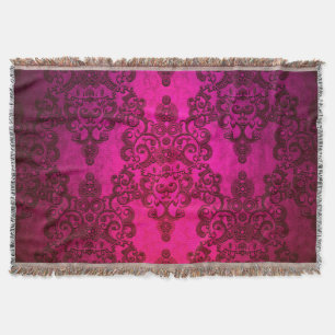 Boho Damask Diep Glanzend Roze Victoriaanse Stijl Deken