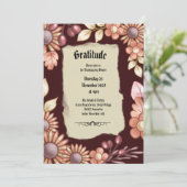 Boho dankbaarheid oud mode diner kaart (Staand voorkant)