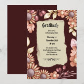 Boho dankbaarheid oud mode diner kaart (Voorkant / Achterkant)