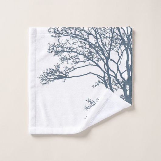 Boho d'arbre simple bleu (Gant de toilette)