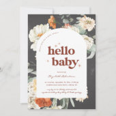 Boho Dark Floral Greenery Botanical | BABY SHOWER Kaart (Voorkant)