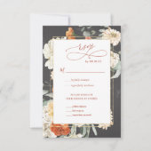 Boho Dark Floral | Weddenschap RSVP Kaartje (Voorkant)