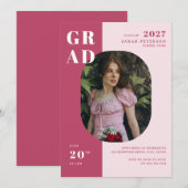 Boho Dark Roos Bold Typografie Foto Afstuderen Kaart (Voorkant / Achterkant)