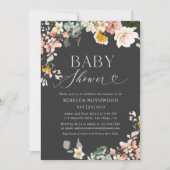 Boho Dark Waterverf Bloemen Baby shower Kaart (Voorkant)