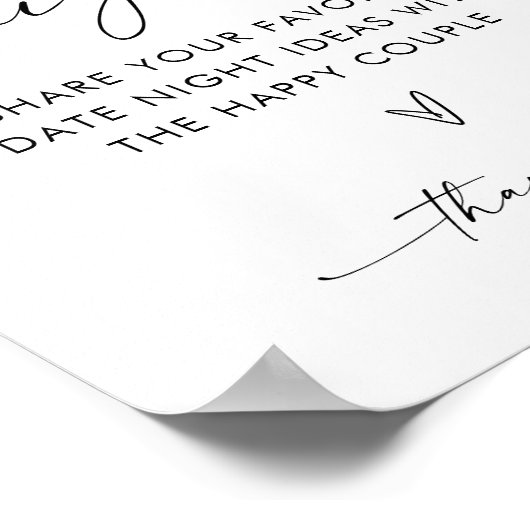 Boho Date Night Ideeën, moderne minimalistische br Poster (Hoek)