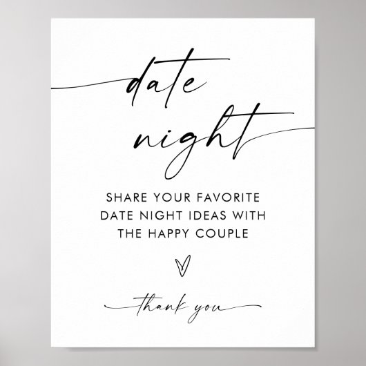Boho Date Night Ideeën, moderne minimalistische br Poster (Voorkant)