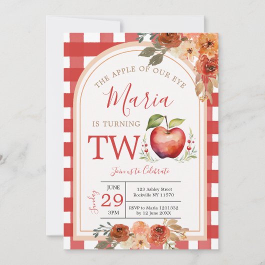 Boho De appel van ons oog wordt twee jaar Kaart (Voorkant)