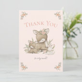 Boho de bois cerf fille Baby shower Merci (Debout devant)