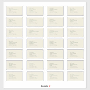 Boho Deco d'automne Cream Guest Étiquette de adr