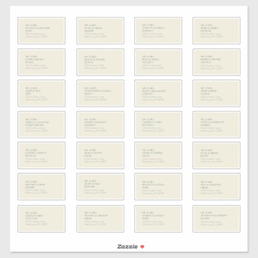 Boho Deco d'automne | Cream Guest Étiquette de adr (Feuille)