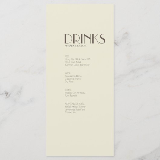 Boho Deco d'automne | Menu de boissons crémeuses p (Dos)