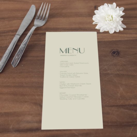 Boho Deco d'automne | Menu Mariage crème