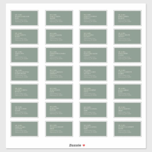 Boho Deco d'automne | Sage Green Étiquette de adre (Feuille)