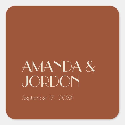 Boho Deco d'automne | Sticker pour sceau Mariage r (Devant)