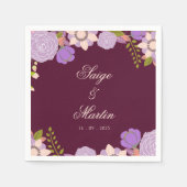 Boho Deep Wine Decor Bloemen Bruiloft Party Servet (Voorkant)