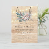Boho Deer Antler Floral Wedding Kaart (Staand voorkant)