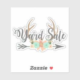 BOHO Deer Antlers Arrow Yard Sale Sticker